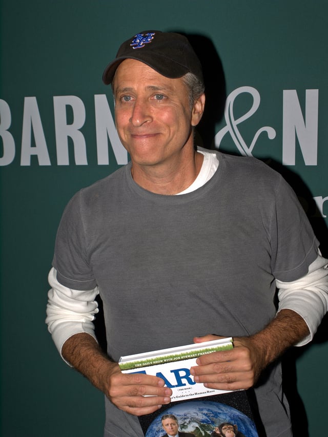 Stewart at the launch of his book,Earth (The Book)