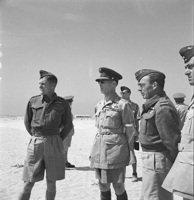 George II during his visit to a Greek fighter station, 1944.