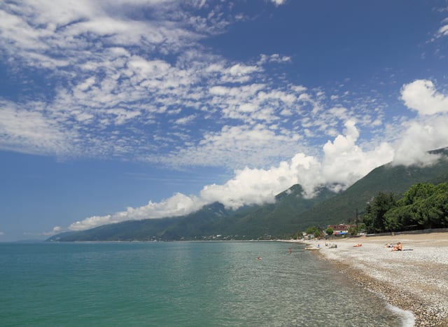 Beach in Gagra in May 2014