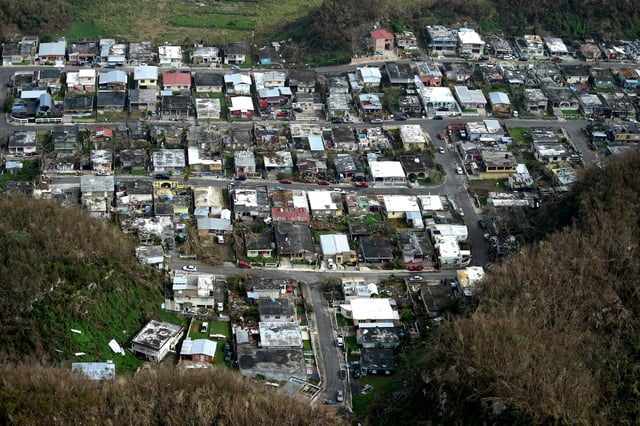 A neighborhood in Puerto Rico heavily damaged by the storm