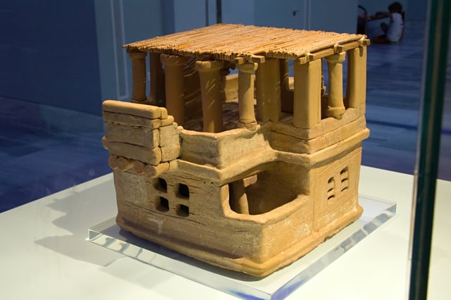 Restored model of a Minoan house found in Archanes