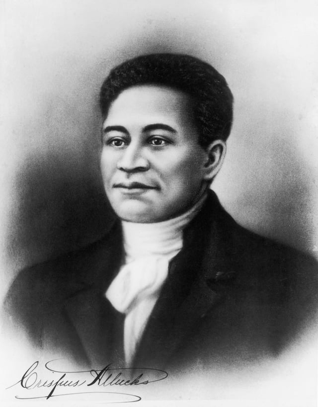 Crispus Attucks was an iconic patriot; he was fatally shot by British soldiers in the Boston Massacre of 1770 and is thus considered the first American killed in the Revolution