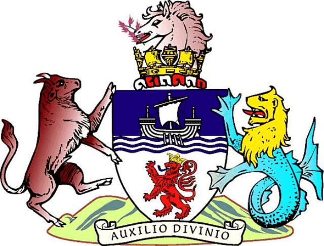 The coat of arms of Devon County Council.