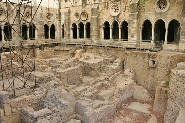 Phoenician archaeological dig in a cloister of the Lisbon Cathedral.