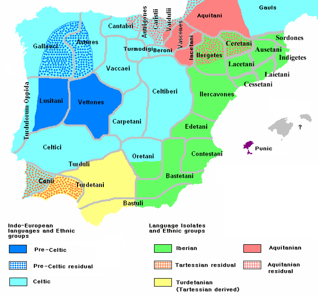 Ethnographic and Linguistic Map of the Iberian Peninsula at about 200 BC.