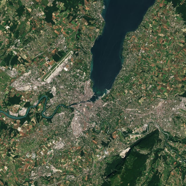 Geneva seen from Sentinel-2 Satellite