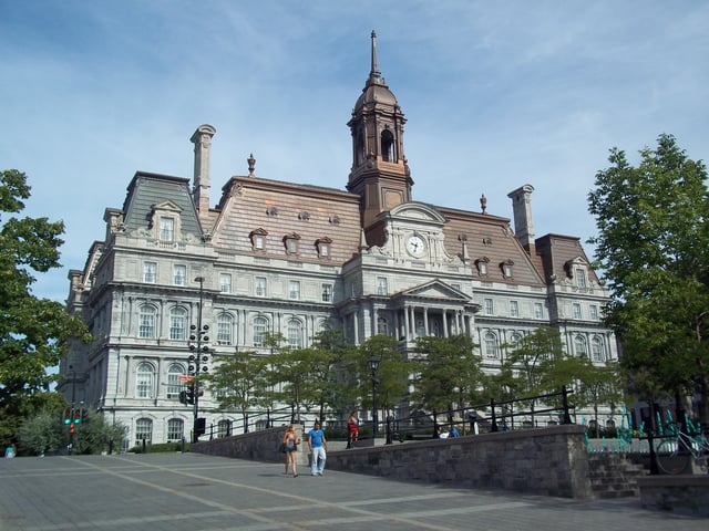 Completed in 1878, Montreal City Hall is the seat of local government.