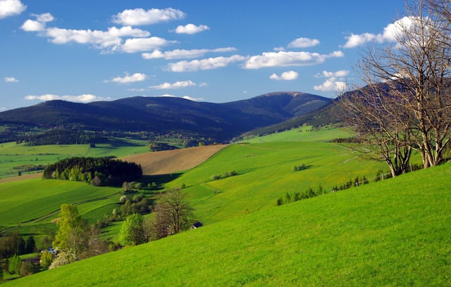 Rolling hills of Králický Sněžník in northern Czech Republic