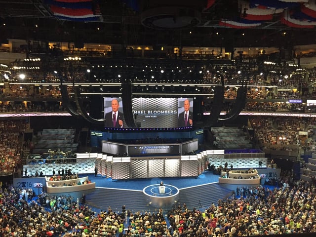 Bloomberg speaking at the 2016 DNC