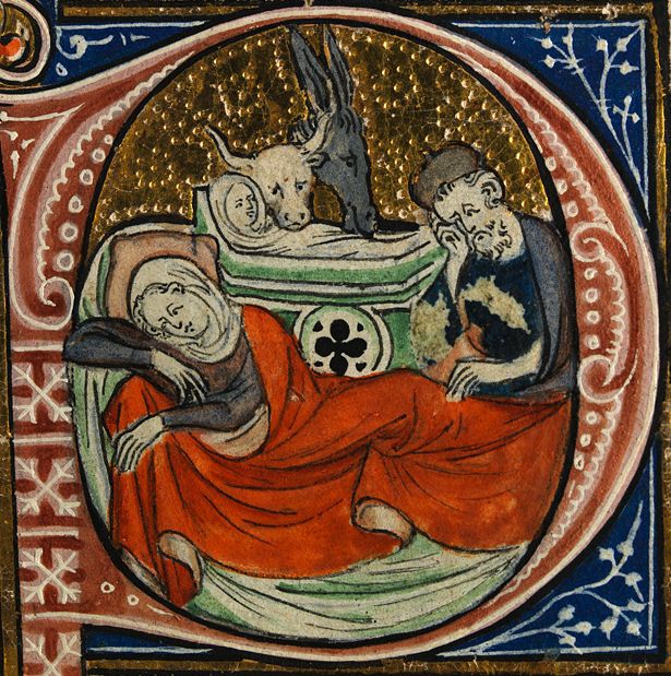 The Nativity, from a 14th-century Missal; a liturgical book containing texts and music necessary for the celebration of Mass throughout the year