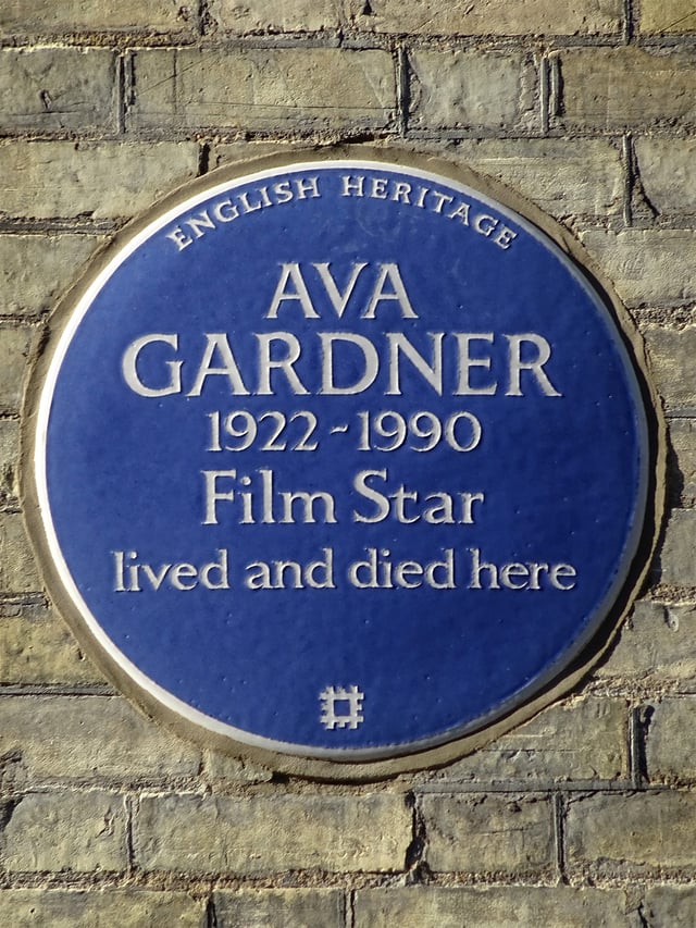 Blue plaque erected by English Heritage
