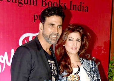 Kumar with his wife Twinkle Khanna at the launch of Mrs Funnybones