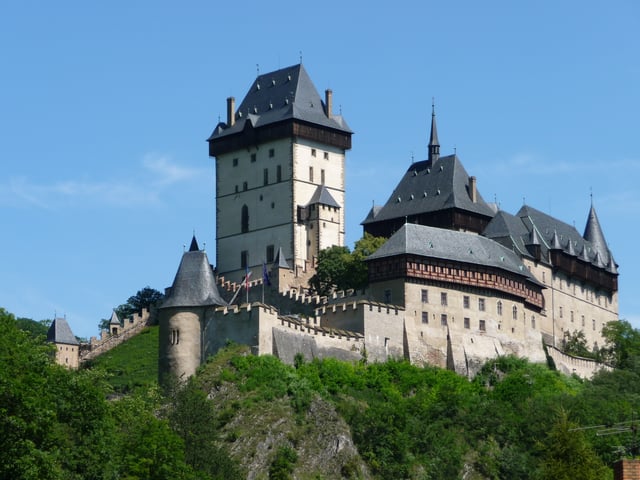 Medieval castles such as Karlštejn are frequent tourist attractions.