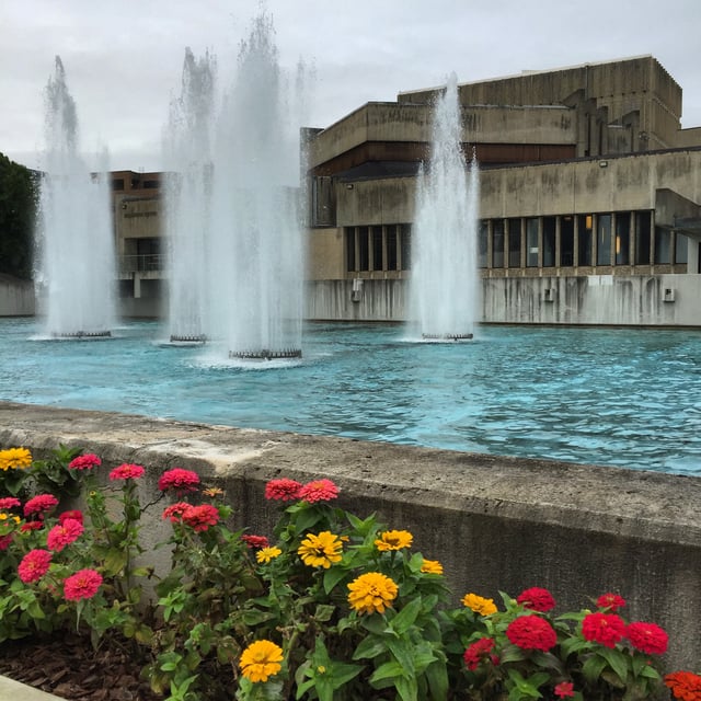 Dillingham Center and fountains