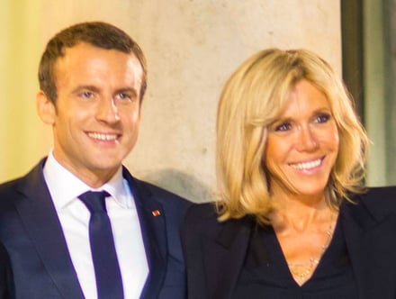 Emmanuel Macron and his wife Brigitte Trogneux (pictured) in 2017