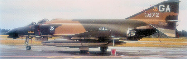 McDonnell F-4D-28-MC Phantom II AF Serial No. 65-0672, 4452nd Combat Crew Training Squadron 10 June 1972.  Retired to AMARC as FP0308 on 20 September 1989.