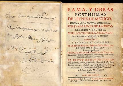 The first part of Sor Juana's complete works, Madrid, 1689.