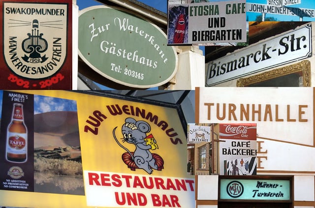 Examples of German language in Namibian everyday life
