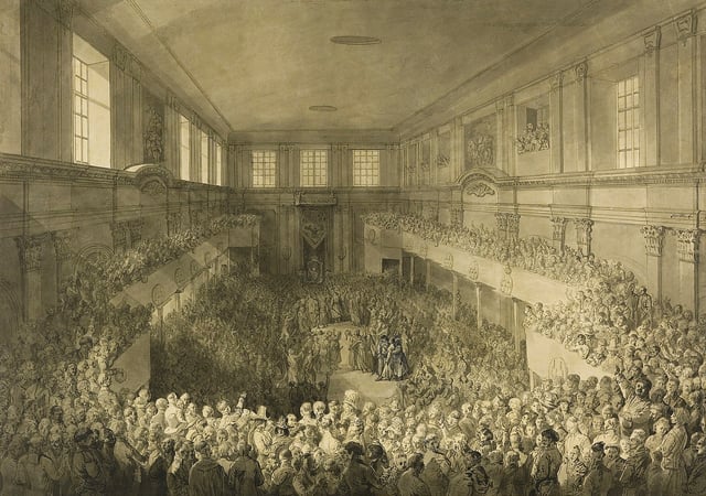 Constitution of 3 May, enactment ceremony inside the Senate Chamber at the Warsaw Royal Castle, 1791
