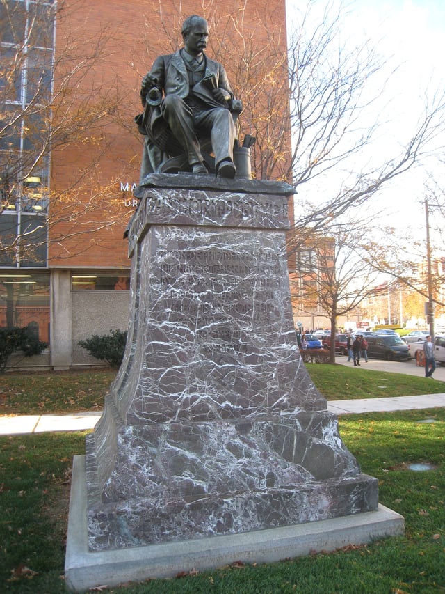 Statue of Anthony J. Drexel by Moses J. Ezekiel, 1904. Moved to the Drexel campus in 1966.