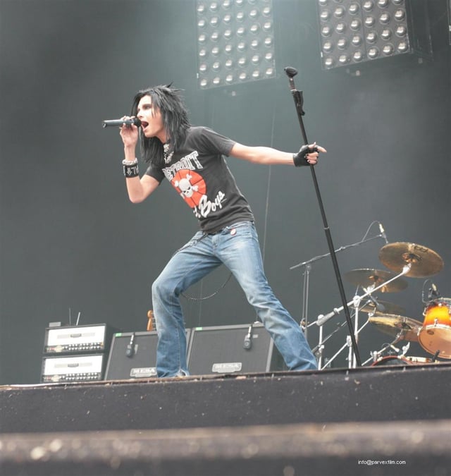 Bill Kaulitz performing in Hessisch-Lichtenau, Germany in 2006.