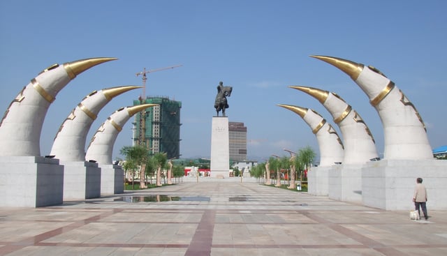 Genghis Khan Monument in Hohhot, Inner Mongolia, China