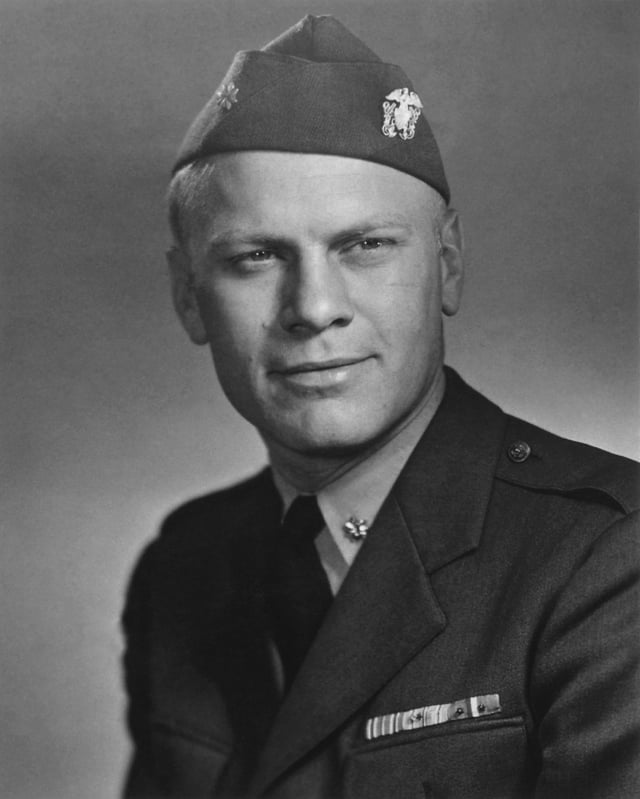 Ford in Navy uniform, 1945