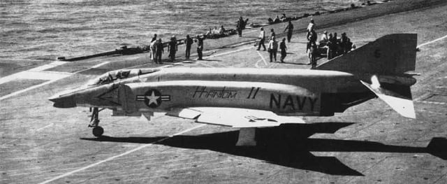 An F4H-1F aboard Independence, April 1960