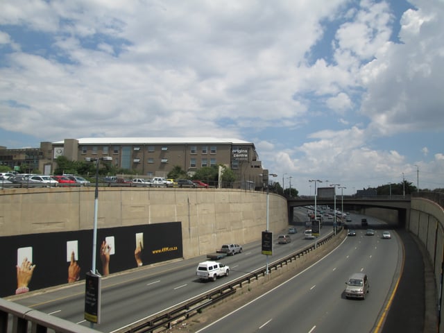 The Origins Centre museum at the University of the Witwatersrand viewed from across the M1