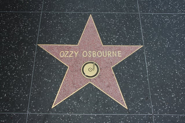 Osbourne's star at the Hollywood Walk of Fame in Los Angeles 27 April 2012