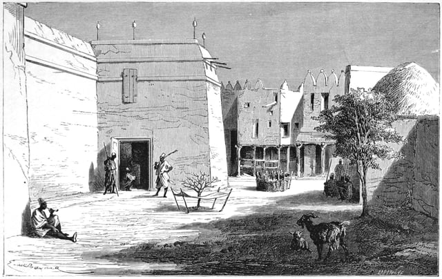 Entrance to the palace of Ahmadu Tall at Ségou-Sikoro in around 1866