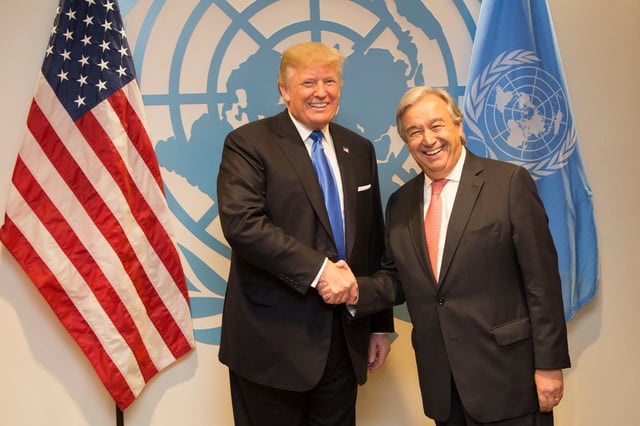 Guterres with U.S. President Donald Trump, 2 October 2017