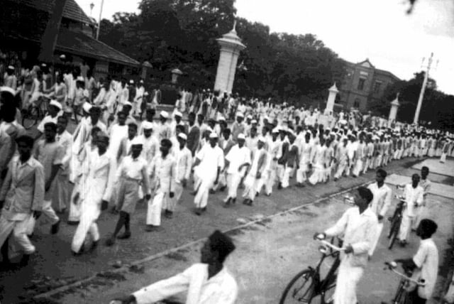 Procession in Bangalore during the Quit India Movement.