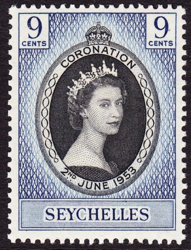 1953 stamp with portrait of Queen Elizabeth II