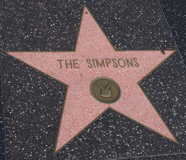 The Simpsons has been awarded a star on the Hollywood Walk of Fame.