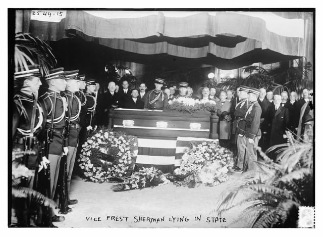 Funeral on November 2, 1912 for James S. Sherman, the most recent vice president to have died in office, Utica, New York.