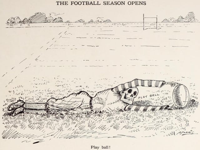 1908 cartoon (by W.C. Morris) highlighting the dangers that were associated with the sport