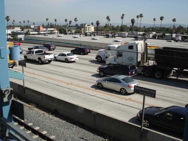 Foothill Freeway (I-210) as seen from the Metro Gold Line Sierra Madre Villa Station