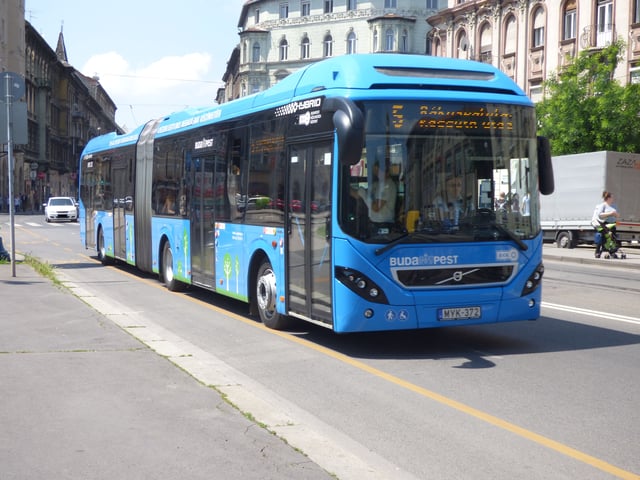 A Volvo 7900A Hybrid in Budapest on Line 5 operated by BKK