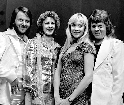 The Swedish band ABBA in April 1974, a few days after they won the Eurovision Song Contest