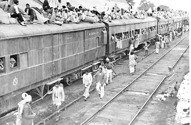 A refugee special train at Ambala Station during partition of India