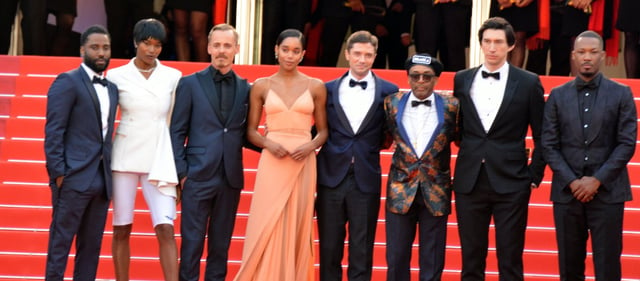 Lee and his cast promoting BlacKkKlansman at the 2018 Cannes Film Festival