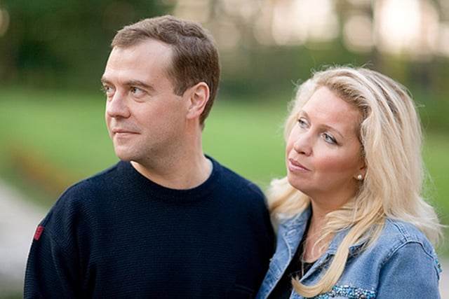 Dmitry Medvedev and his wife Svetlana Medvedeva in 2008