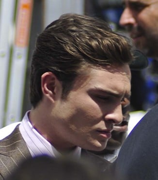 Westwick on the set of Gossip Girl in 2010