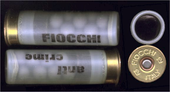 Two rounds of Fiocchi 12 gauge rubber buckshot