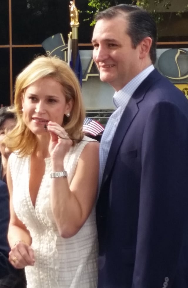 Cruz with his wife, Heidi, at a rally in Houston, March 2015