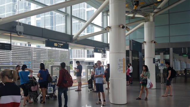 Punggol LRT station, one of the stations on the PGLRT.