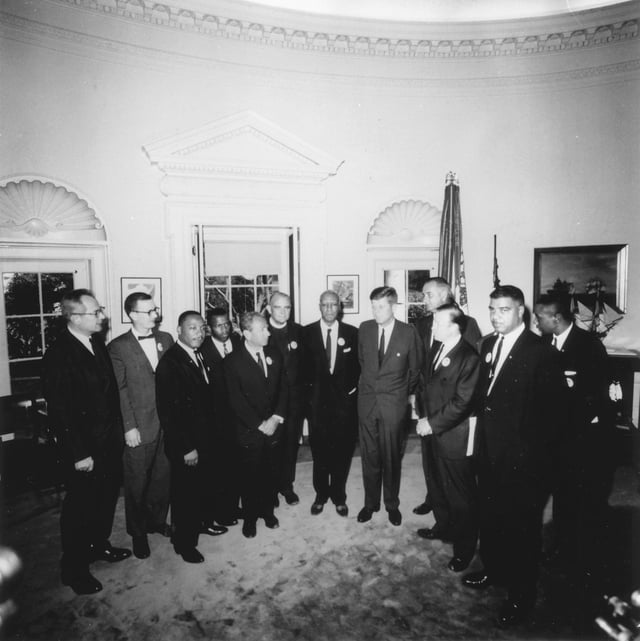 Kennedy meets with leaders of the March on Washington in the Oval Office, August 28, 1963