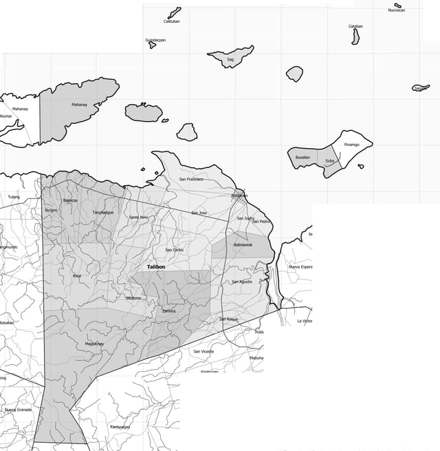 Map of Talibon showing barangays and islands