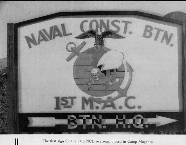 53rd Naval Construction Battalion sign. (Seabee Museum)